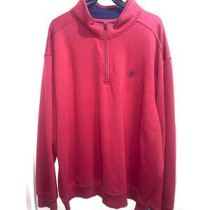 3XL IZOD Men's Red Fit Advantage Performance Quarter Zip Pullover Sweater